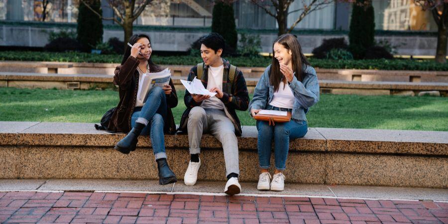 Students Collaborating on Campus